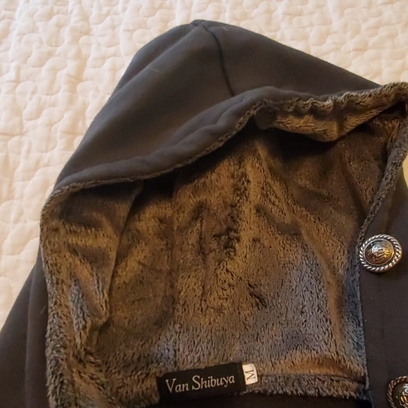 Grey hooded top button sweater - Picture 4 of 6